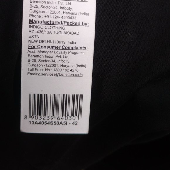 Pre-owned Sealed package - On Sale🍓 With Tags - Benetton (Black) Trouser - Picture 7 of 10